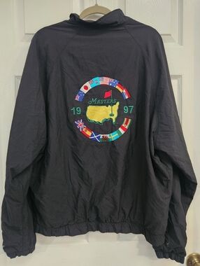 Vintage Masters Black Windbreaker Jacket with Embroidered Logo 1997 By Jammin